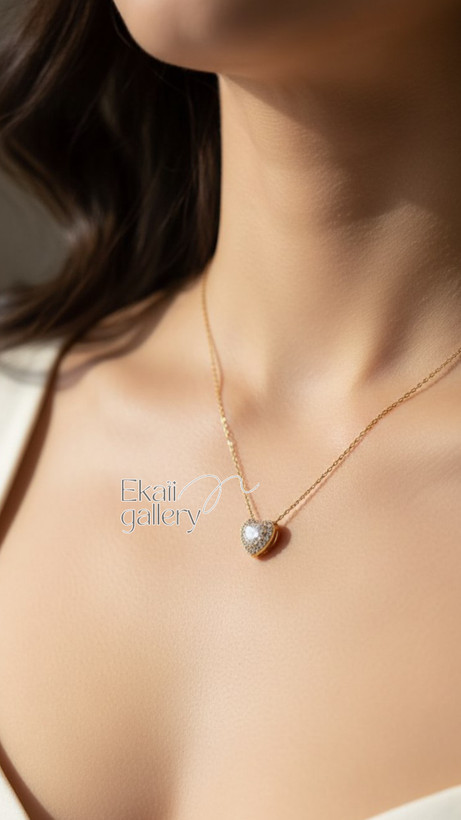 گردنبند طرح قلب جواهري برند و ژوپينگ