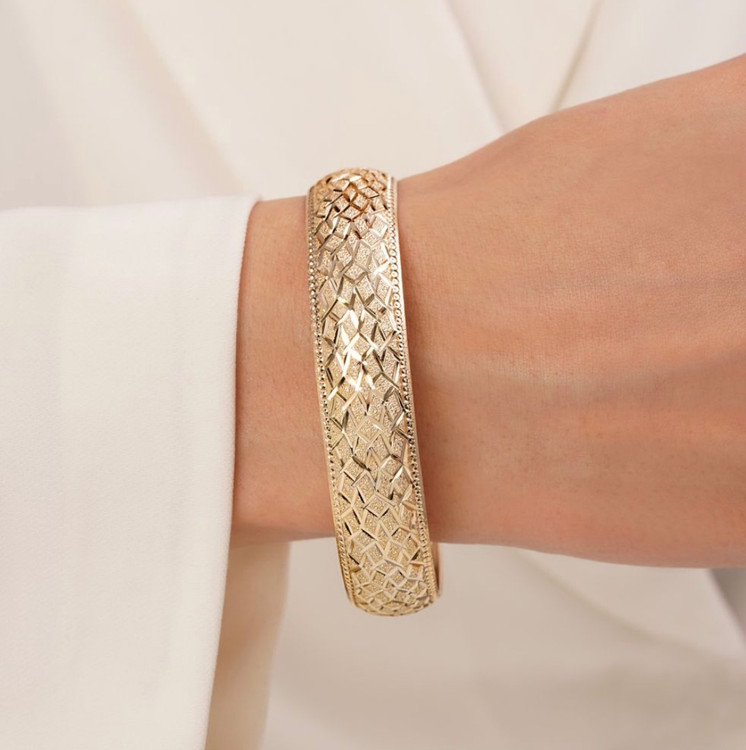 النگو ۱.۵ سانت زنانه آبکاری شمش طلا اکاتی