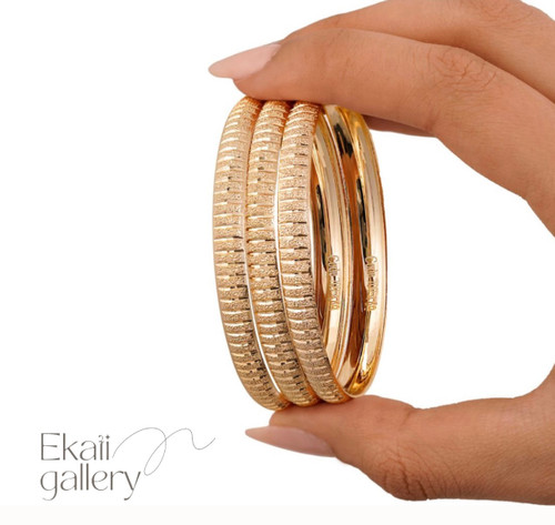 النگو ۷ میل زنانه آبکاری شمش طلا اکاتی