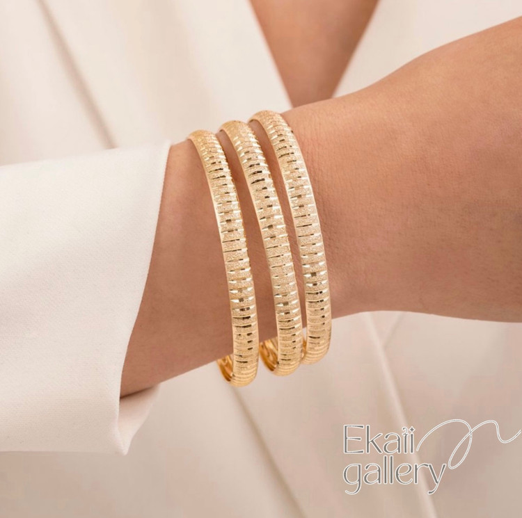 النگو ۷ میل زنانه آبکاری شمش طلا اکاتی