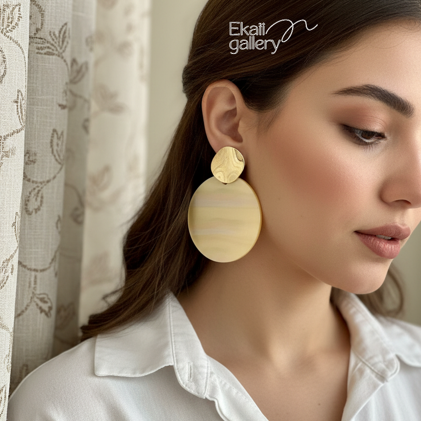 گوشواره طرح هندسی برند زارا